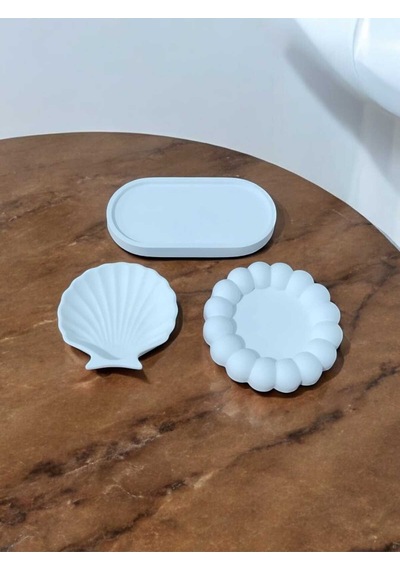 Bernami Mumluk Şamdanpinterest Bubble Tabak Sunum Tepsi Istiridye Set Takılık Süslük Vazo %100 Doğal Taş Tozu Diğer