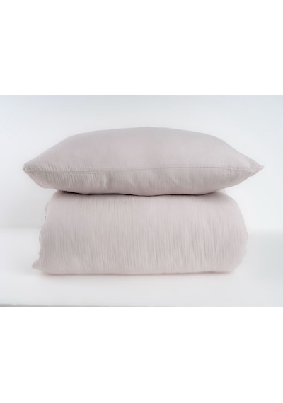 Strausshome Premium Müsli Nevresim Seti Tek Kişilik 140x200cm 50x70cm Yastık %100 Pamuk Krem