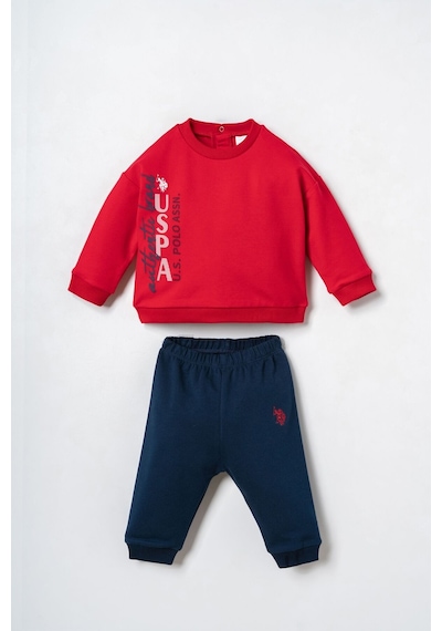 U.S. Polo Assn. Erkek Bebek Baskılı Kırmızı Uzun Kol Pijama Takım Usb3163-c-v1 Usb3163-c-v1