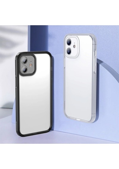 Baseus iPhone Uyumlu 12 Mini Kamera Lens Koruyuculu Frame Kılıf- 5775 Siyah