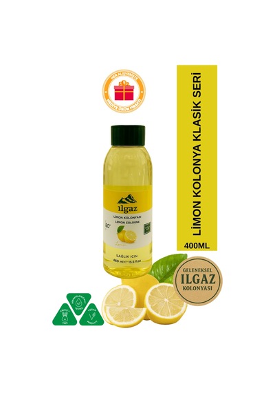 Ilgaz Klasik Limon Kolonyası 80 Derece 400 Ml Tazeleyici Ve Ferahlatıcı Hijyen
