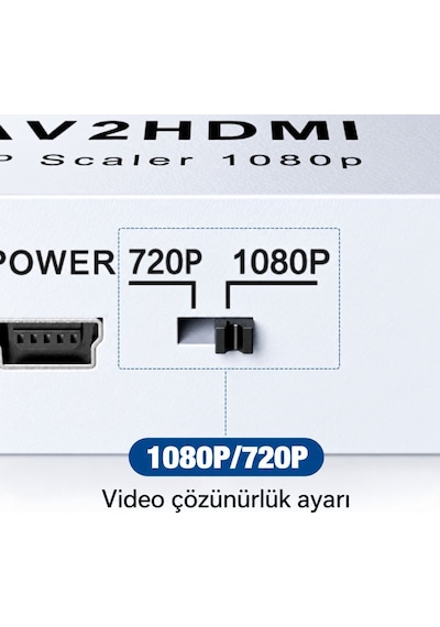 Av Çevirici Adaptör Hdmı 1080p Dönüştürücü Rca Oyun Konsolu Bağlama Aparatı
