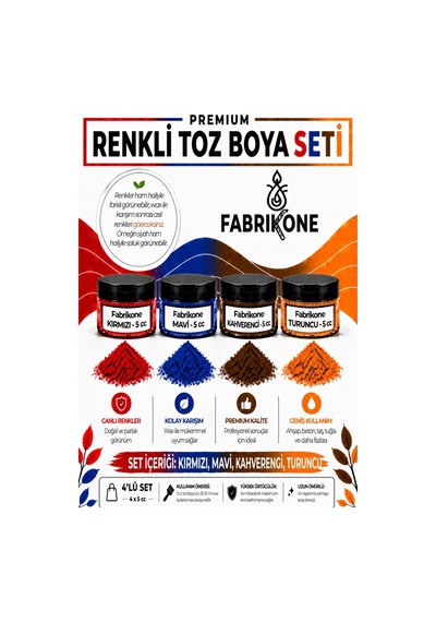 4'lü Set Premium Parafin Soya Wax Toz Mum Boyası Hobi Seti - 5 Cc Kırmızı, Mavi, Kahverengi, Turuncu Bkfab4kmkht5g Karışık
