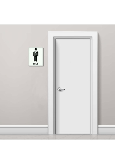 Decorıta Cam Wc Yönlendirme Levhası 2'Li Beyaz Bayan - Bay