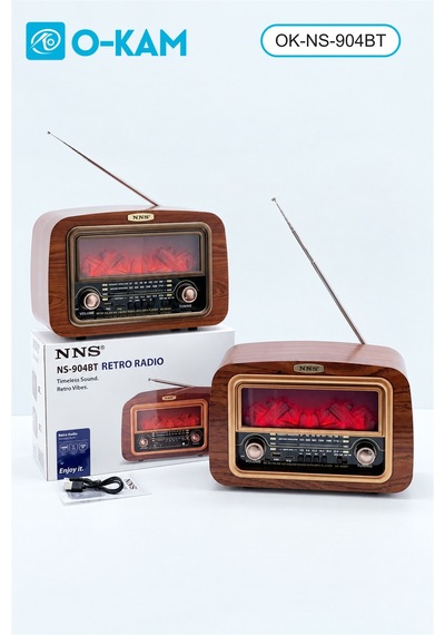 O-kam Ok-ns-904bt Şömine Efektli Retro Radyo