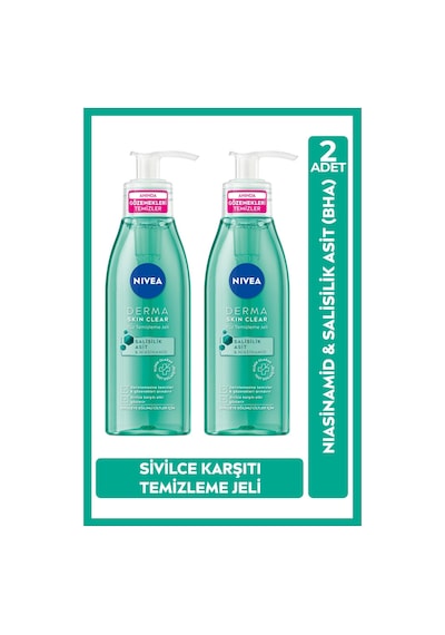Nivea Derma Skin Clear Yüz Temizleme Jeli 150 Ml 2 Adet