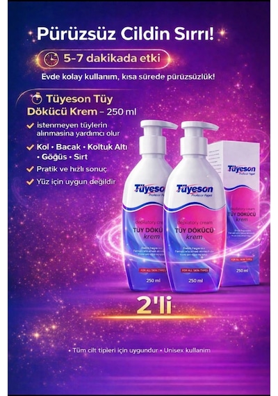 Tüyeson Tüy Dökücü Krem 2 x 250 ML