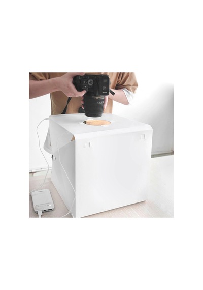 Mini Stüdyo 40x40 Cm Led Işıklı Pratik Katlanabilir Ürün Fotoğraf Çekim Çadırı Taşıma Çantalı Çok Renkli