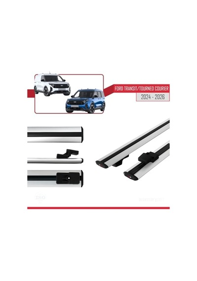 Apline Ford Transit/tourneo Courier 2024-2025 Arası İle Uyumlu Basıc Model Ara Atkı Tavan Barı Gri 2 Adet