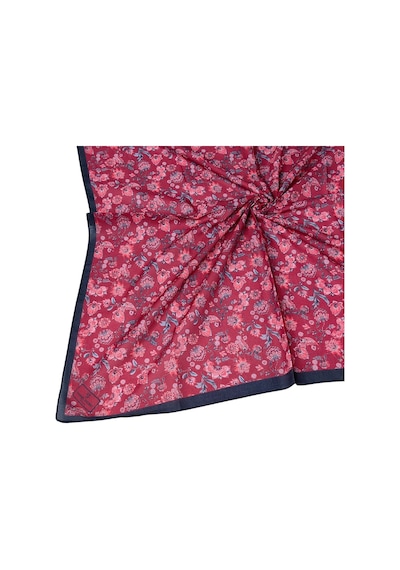 Mim Eşarp Prime Pamuk Çiçek Desenli Eşarp 90x90 Cm Bordo - Siyah