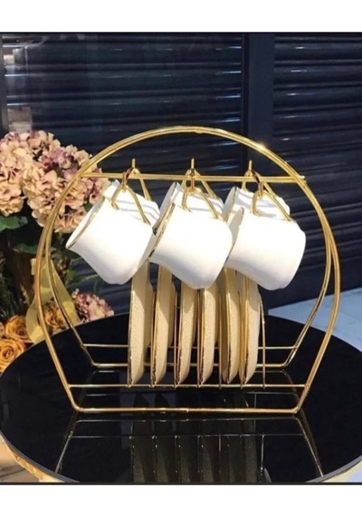 Gold Altın Renk Kupa Askılığı Fincan Askılığı Mutfak Düzenleyici Bakır