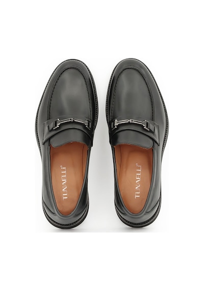 Tuna Hakiki Deri Siyah Loafer Erkek Ayakkabı - E3899 Siyah