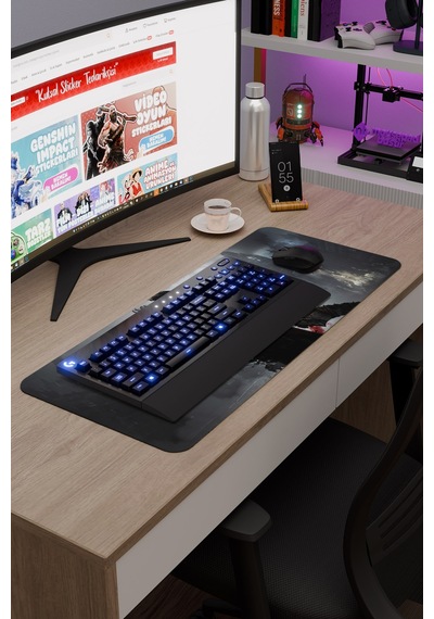 Bloodborne Kaymaz Dikişli Kauçuk Oyuncu Mousepad V5 - 70x30 Xl Gaming Mouse Pad Fare Altlığı