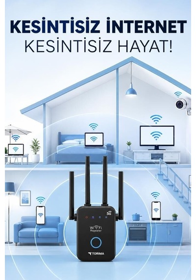 Delux Serisi Ofis Sinyal Çalışma Wifi Router Çift Bant 1600mbps 4 Anten Ac35q Siyah