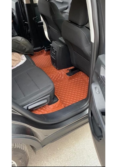 Araca Özel 7D Havuzl Deri Paspas Vokswagen Passat B8.5 2019-2021 2021-Siyaha Siyah Dikişli