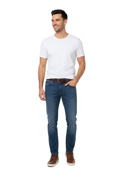 Erkek Comfort Fit Jeans Pantolon 1601 Bgl-st04969 Mavi - Yeşil