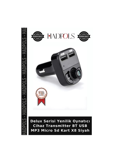 Delux Serisi Yenilik Oynatıcı Cihaz Transmitter Bt Usb Mp3 Micro Sd Kart X8 Siyah