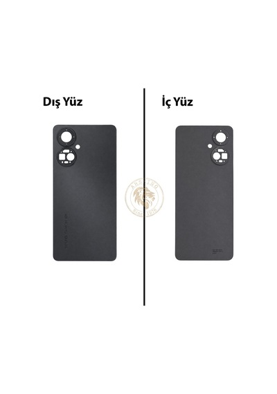 Tecno Camon 19 Pro Siyah Uyumlu Arka Kapak Arka Cam Batarya Pil Kapağı Lazer Kesim Back Cover Diğer