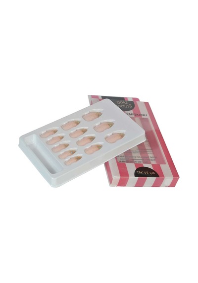 Ellea Nail Kendinden Yapışkanlı Simli Takma Tırnak