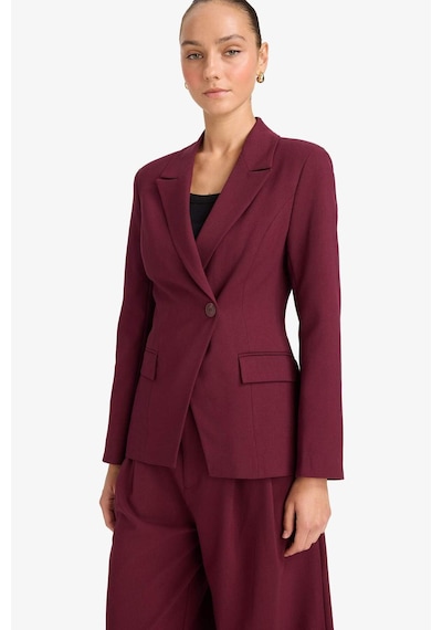 Defacto Fitted Düğmeli Blazer Ceket F7441ax25aubr34 Bordo