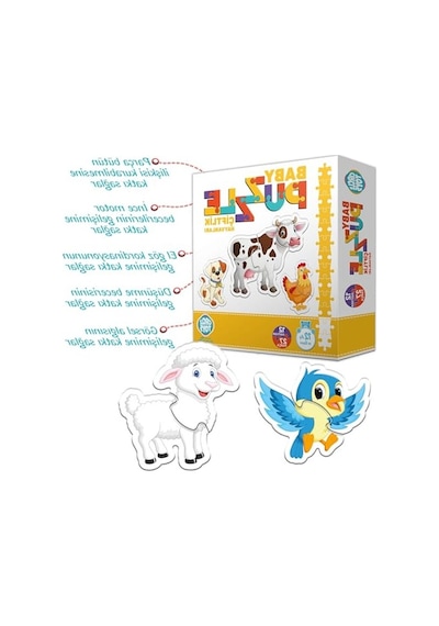 Çiftlik Hayvanları Puzzle, Çok Renkli Ve Eğitici Oyun Seti