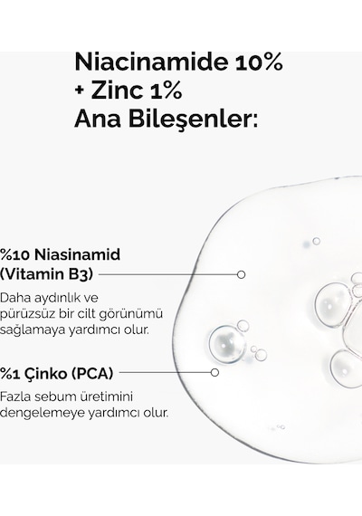 Niacinamide 10% + Zinc 1% - Leke Ve Gözenek Görünümü Karşıtı Serum 30ml