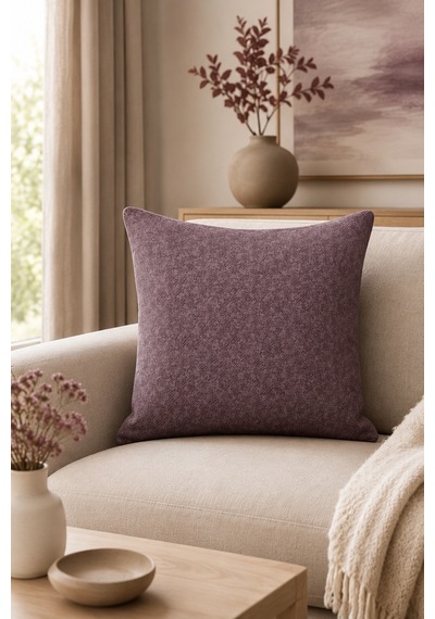 Fuly Consept Calmweave Mürdüm Dokulu Kırlent Kılıfı Modern Dekoratif Kırlent Kılıfı