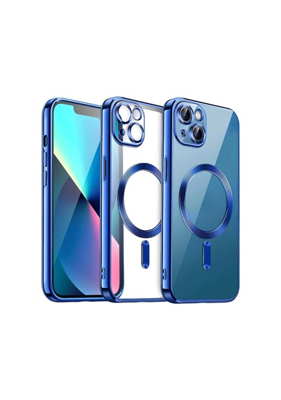 Uray Store Apple iPhone Uyumlu  15 Kılıf Kross Magneticsafe Kapak - Lacivert
