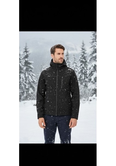 Luxic Core Erkek Siyah Kapüşonlu Softshell Mont Su Ve Rüzgar Geçirmez Outdoor Günlük Kullanım