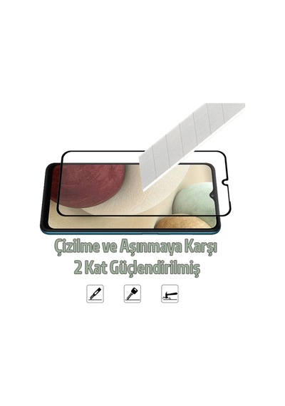 Sm Galaxy A12 Full Glue Full Kaplama Tempered Cam Ekran Koruyucu- 5775