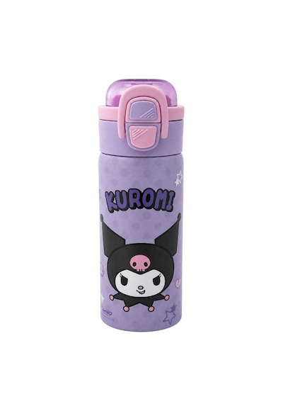 Kuromi Çift Fonksiyon Kapaklı Çelik Matara 600ml 3830 Mor