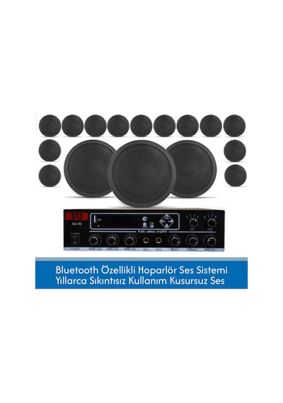 Profesyonel 16'lı Tavan Hoparlör Seti + Bluetooth Amfi 16cm Gömme Ses Sistemi