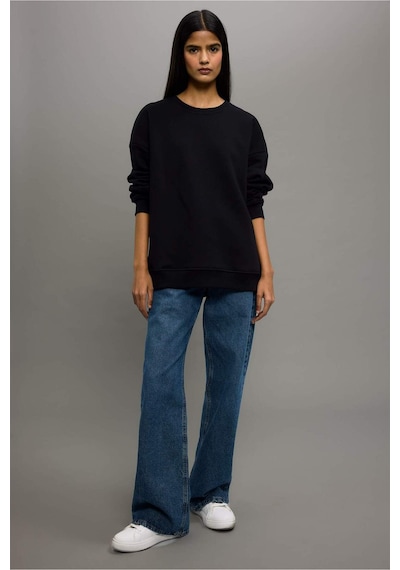 Defacto Oversize Geniş Kalıp Basic Düz Kalın Sweatshirt F9628ax25aubk81 Siyah Defacto Oversize Geniş Kalıp Basic Düz Kalın Sweatshirt F9628ax25aubk81 Siyah