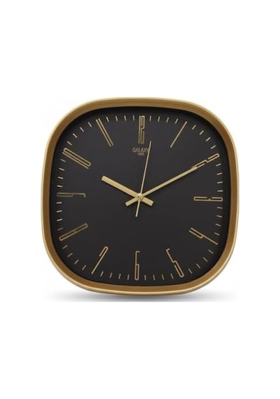 Galaxy Premium Serisi Abs Kasa Duvar Saati Oval 30 Cm Gold-siyah Klasik Kadran 0240-beyaz-şekilli-48cm