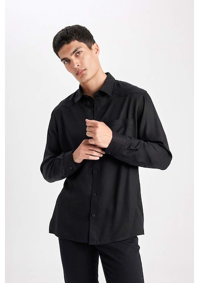 DeFacto Regular Fit Uzun Kollu Gömlek B8951AX23WNBK81