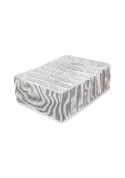 5 Adet 8 Bölmeli Çizgili Akordiyon Çok Amaçlı Çekmece Dolap İçi Organizer Düzenleyici 30x39x14 Cm Xl Gri