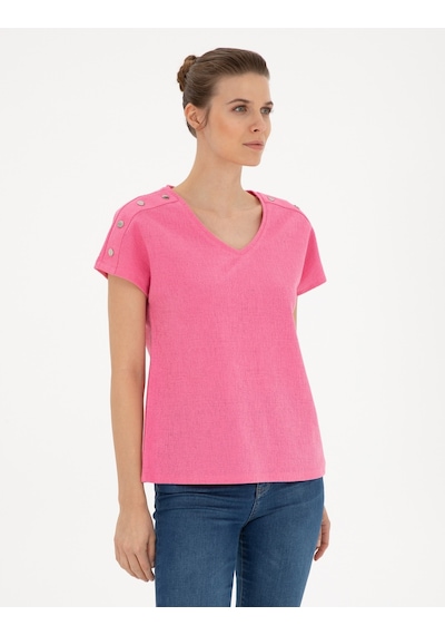 Pierre Cardin Kadın Pembe Tişört 50283429-vr041 Pembe