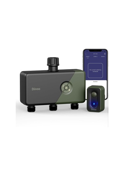 Diivoo 3 Çıkışlı Wifi Sulama Zamanlayıcısı, Alexa Uyumlu, 18 Programlı, 60 M Menzilli Su Zamanlayıcı