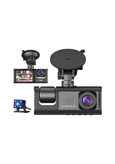 Araç Kamerası 3 Kameralı 1080p Lcd Ekranlı