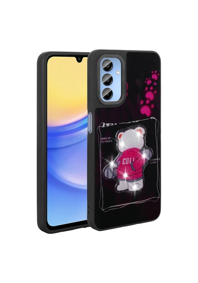 Zore Galaxy A25 Kılıf Parlayan Kabartmalı İkonik Figürlü Ogaa Amas Silikon Kapak - Mor