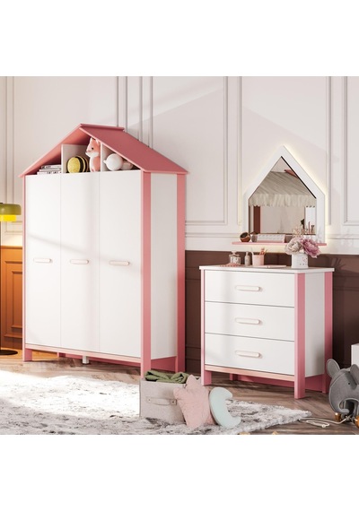 Meltem Kids Cozy Pembe Çocuk Odası Şifonyer