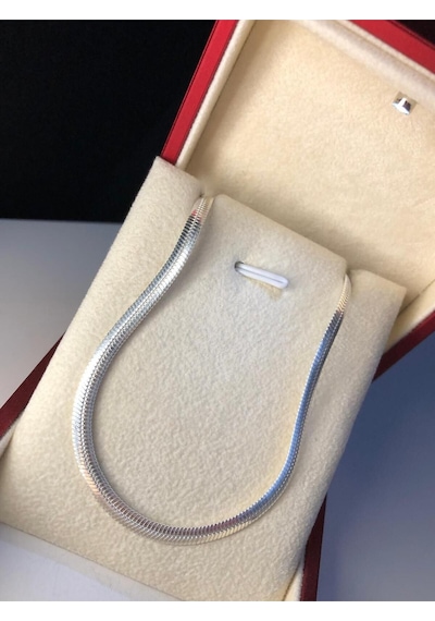 3.5mm İtalyan Bombeli Ezme Set 925 Gümüş Işıklı Kutuda Sevgiliye Eşe Babaya Bileklik Kolye