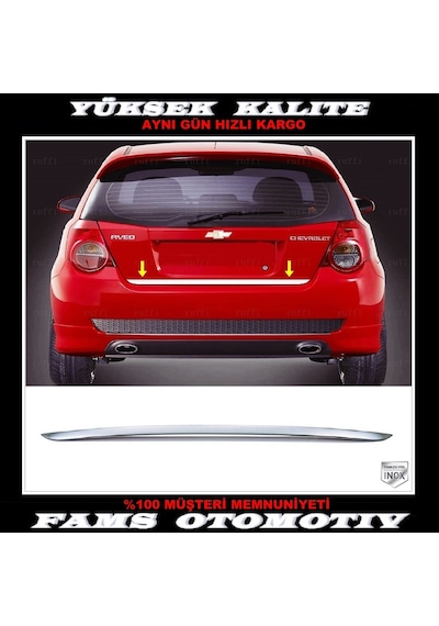 Chevrolet Aveo Hb Krom Bagaj Alt Çıtası P.Çelik 2005-2011 Arası
