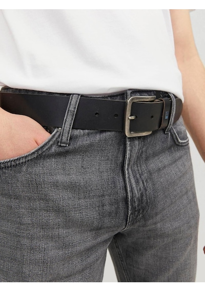 Jack & Jones Jacflag Leather Belt 4 Cm Noos Erkek Kemer-29718 Siyah