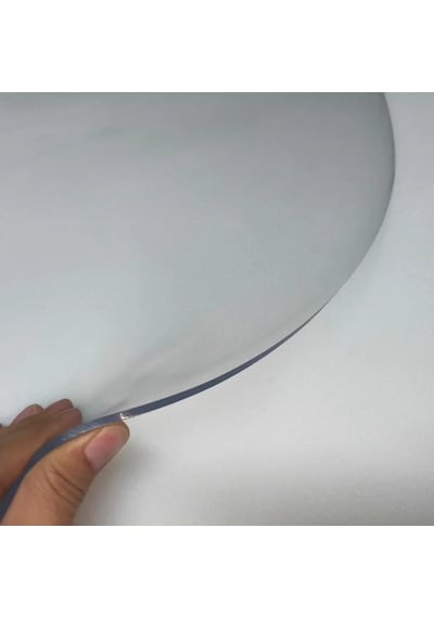 Şeffaf Pvc 3,5 Mm Kalın Oval Masa Örtüsü Kaymaz Koruyucu, Düz Kenarlı Yarım Daireli Muşamba Şeffaf