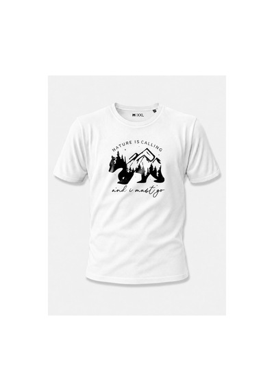 North Whiskers Nature Is Calling Ayı Silüetli Unisex %100 Pamuklu Lacivert Outdoor Tişört Beyaz - 875140162 Beyaz - 875140162 Beyaz