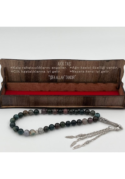 Lapis Lazuli Taşlı Erkek Tesbih Özel Ahşap Kutulu Hediyelik Tesbih Şık Erkek Hediyesi Tb24 19379273