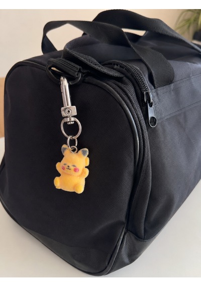 Sevimli Sarı Peluş Charm Anahtarlık Tüylü Mini Çanta Aksesuarı Hediye Anahtarlık