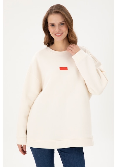 U.S. Polo Assn. Kadın Krem Bisiklet Yaka Sweatshirt 50294221-VR071