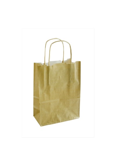 8x15x20 - 289 - Cm Büküm Saplı Kağıt Poşet 1 - Csmo-tex - Adet Sarı